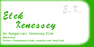elek kenessey business card